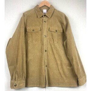 Brooks Brothers Men's XL Camel Tan Thick Corduroy Shacket Button-Front‎